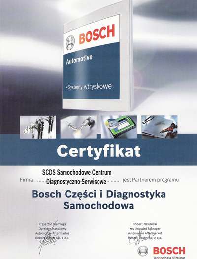 certyfikat współpracy Bosch